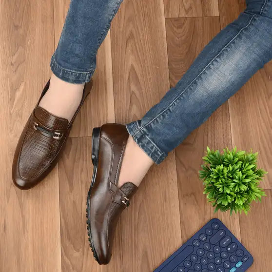 Shozon Corporate Casual Loafers For Men (Brown)
