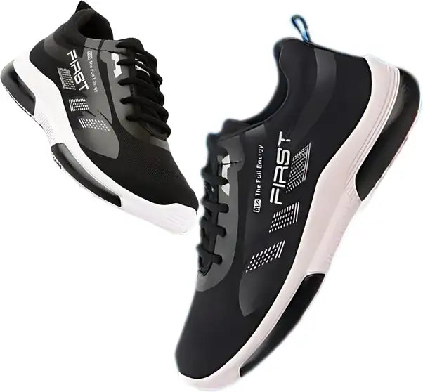 Shozon Premium Running Shoes For Men (Black,White)