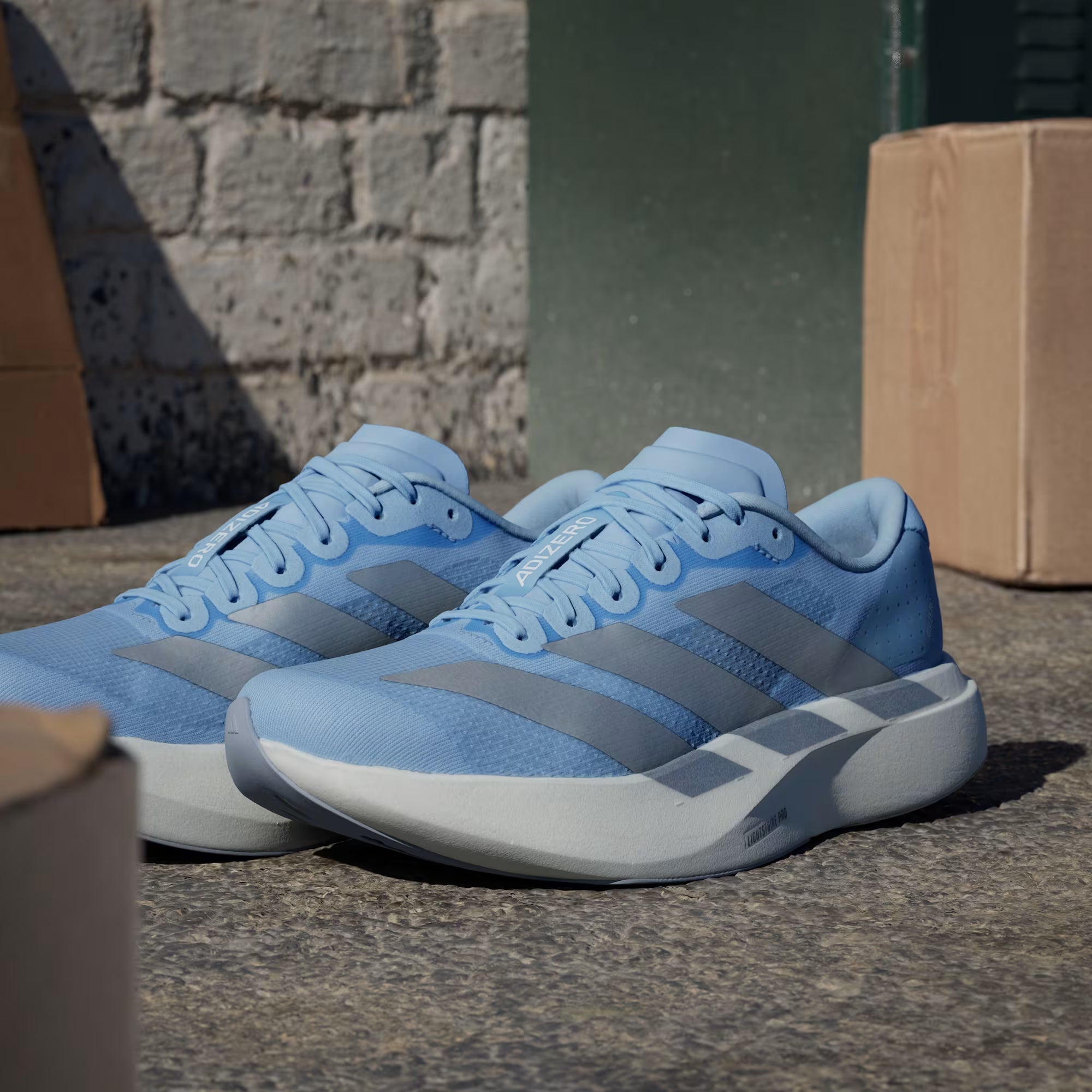 Adidas Adizero Evo SL Glow Blue Running Shoes