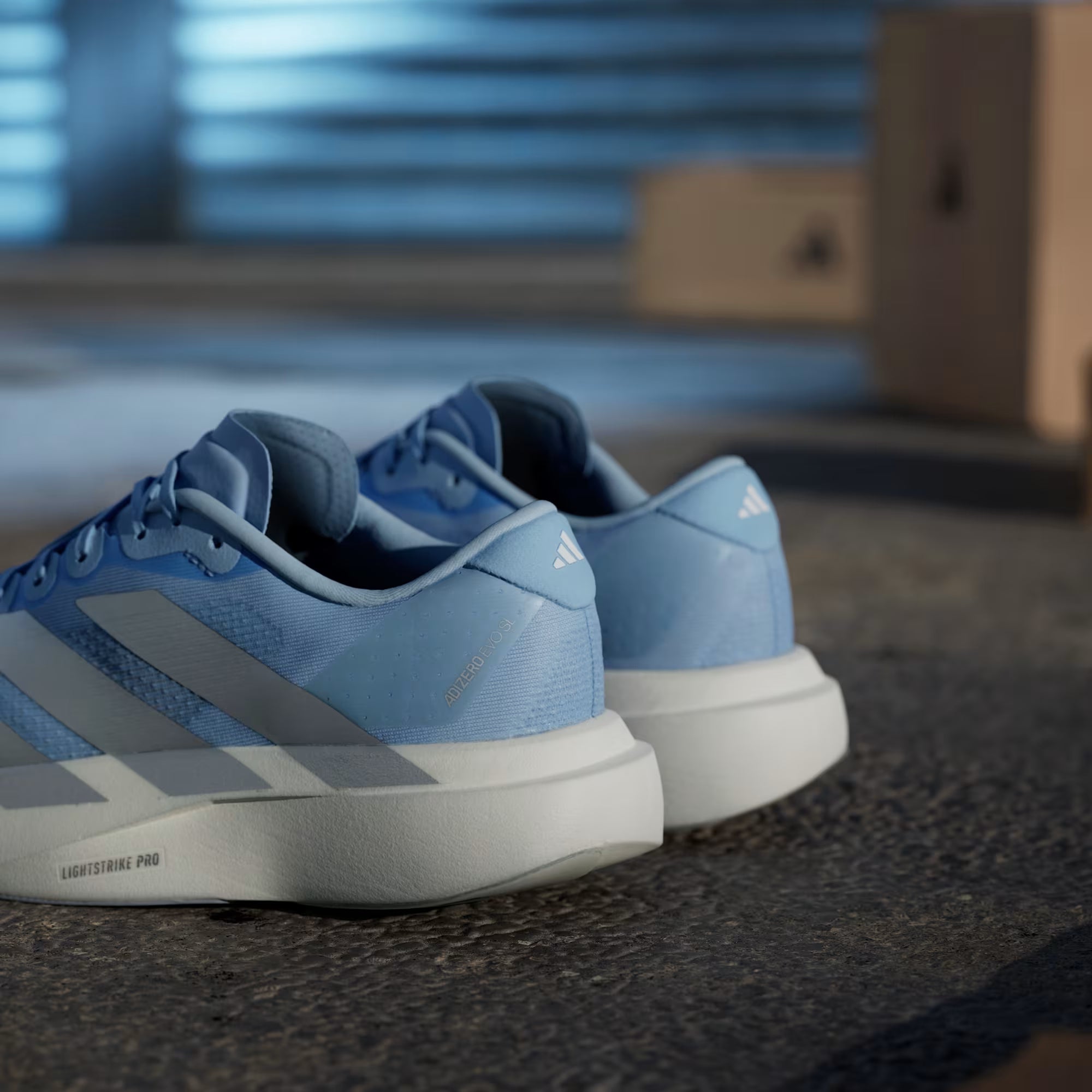 Adidas Adizero Evo SL Glow Blue Running Shoes