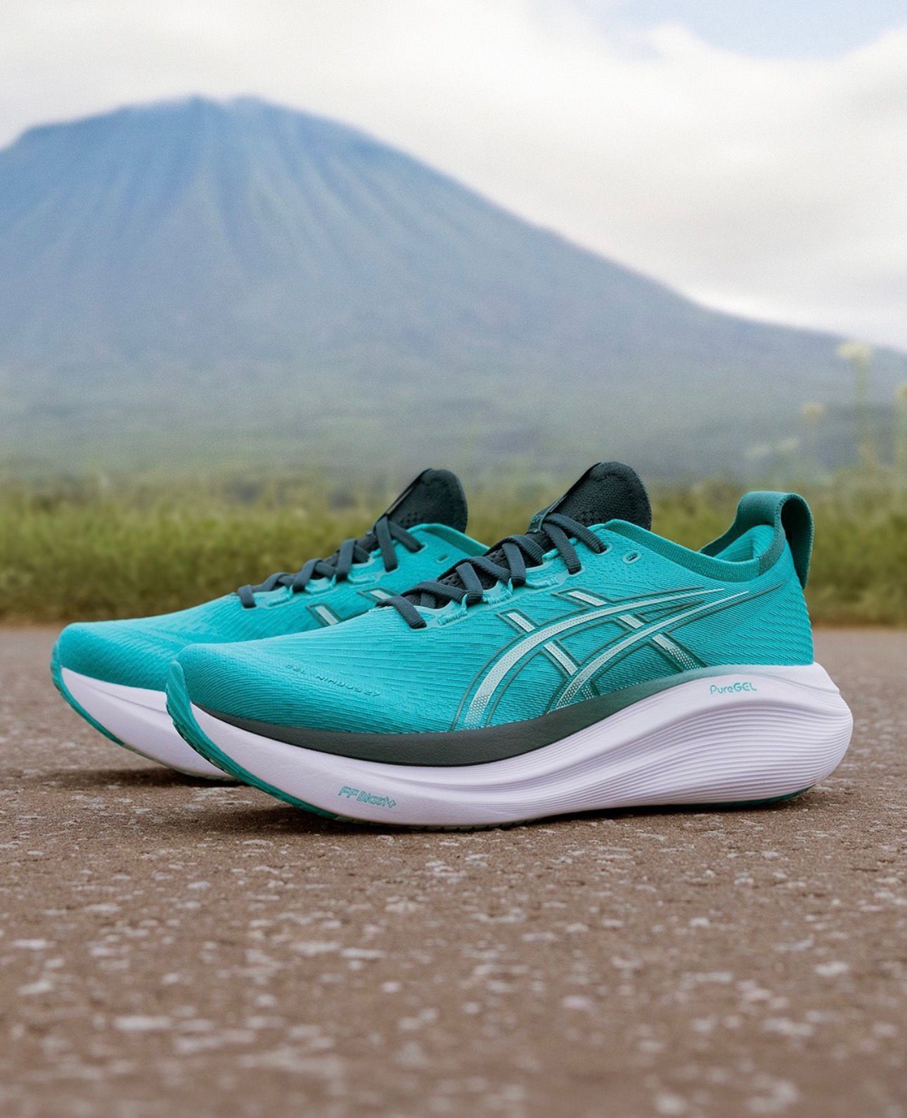 Asics Gel-Nimbus 27 Cyan Running Shoes