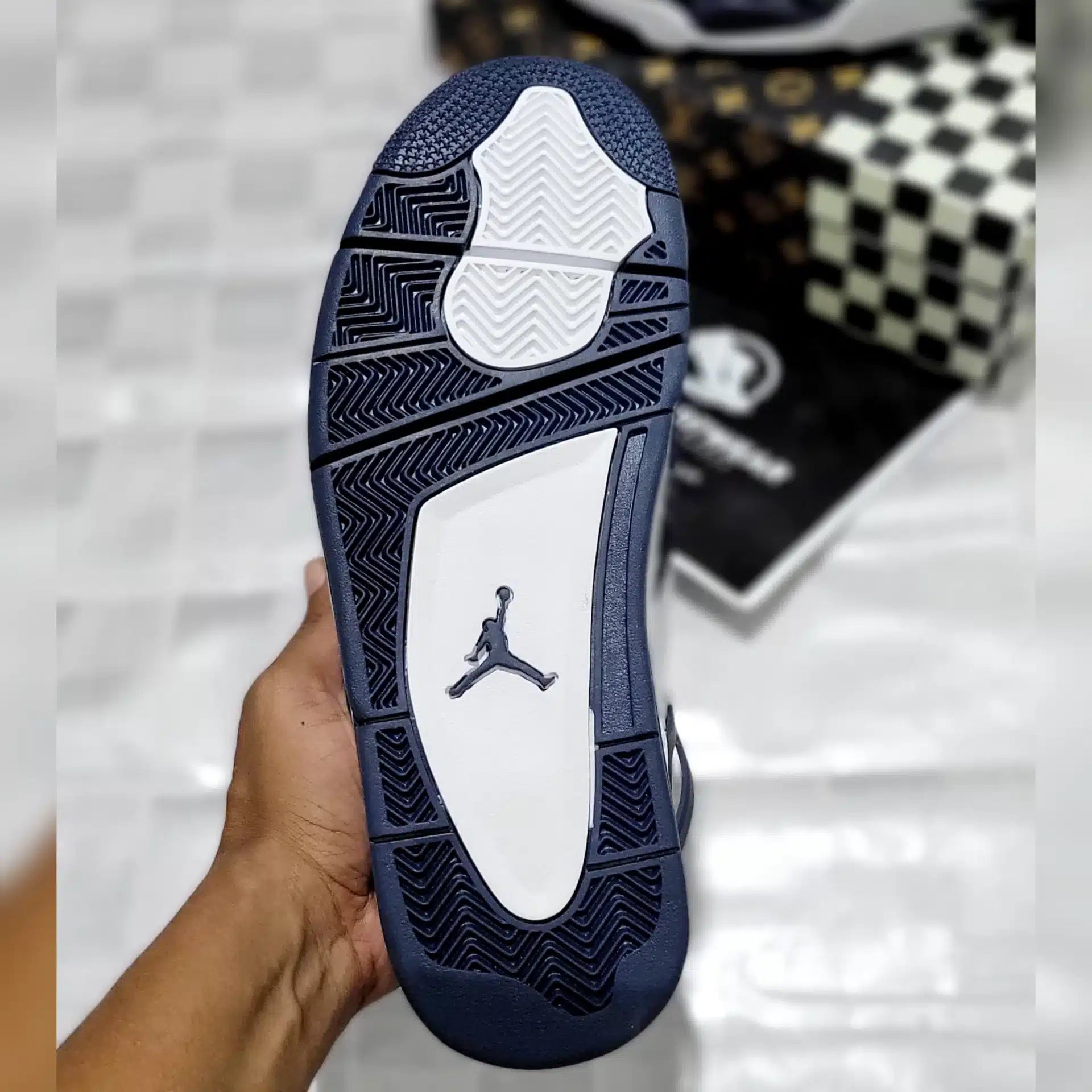 Branded Retro 4 Louis Vuitton Blue Sneakers