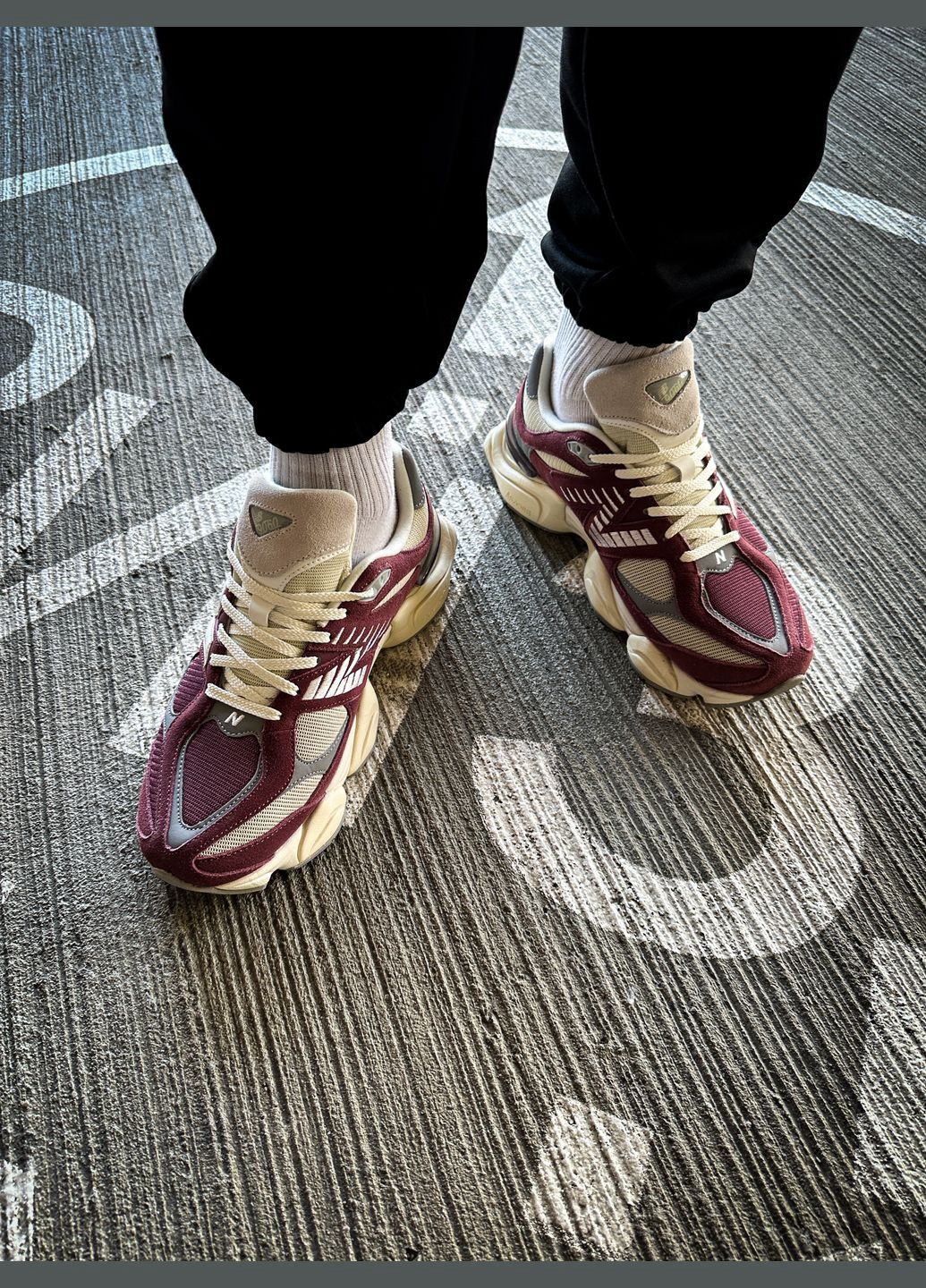 New Balance 9060 Washed Burgundy Sneakers
