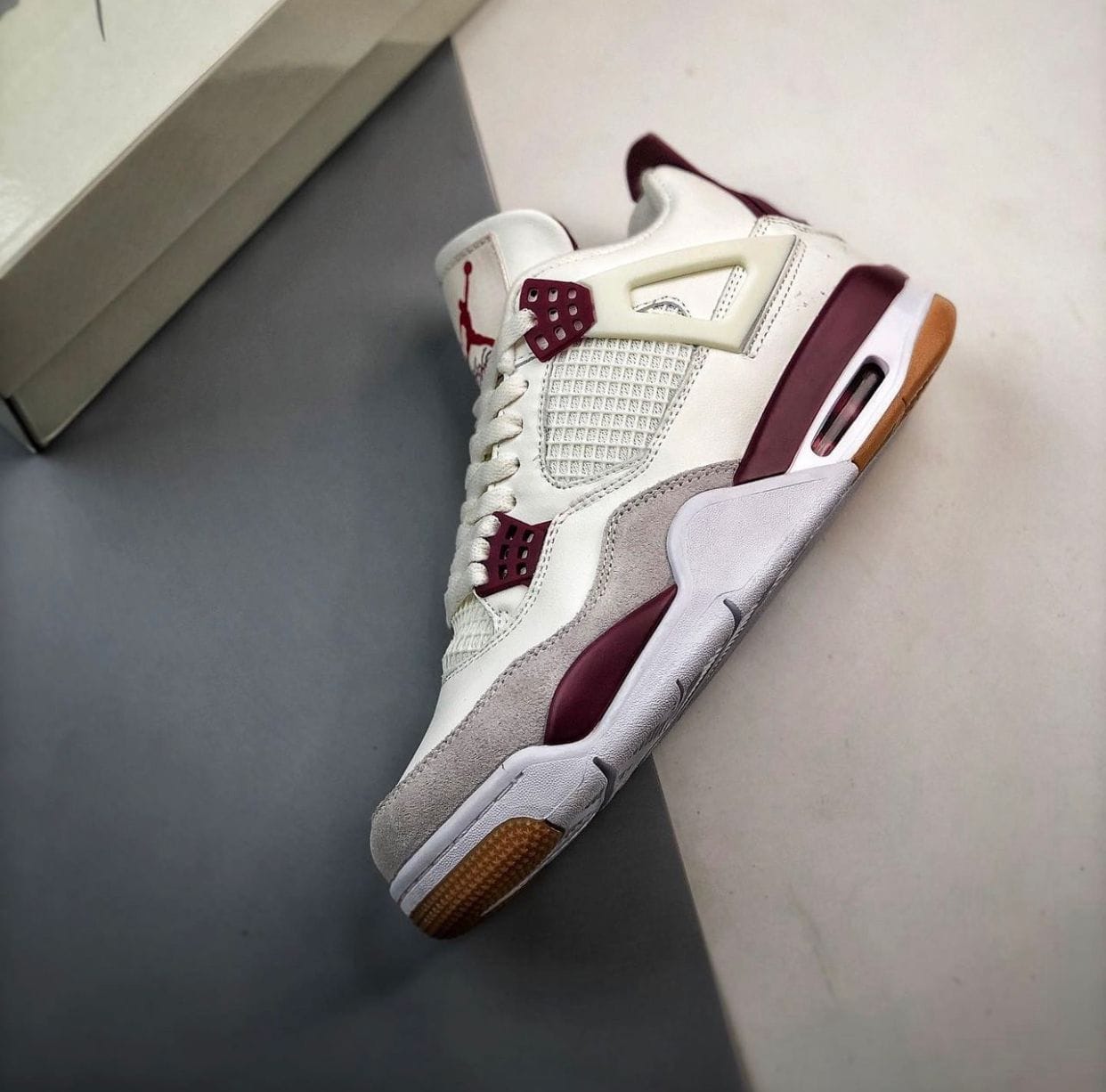 Branded Retro 4 SB Wine Red Sneakers