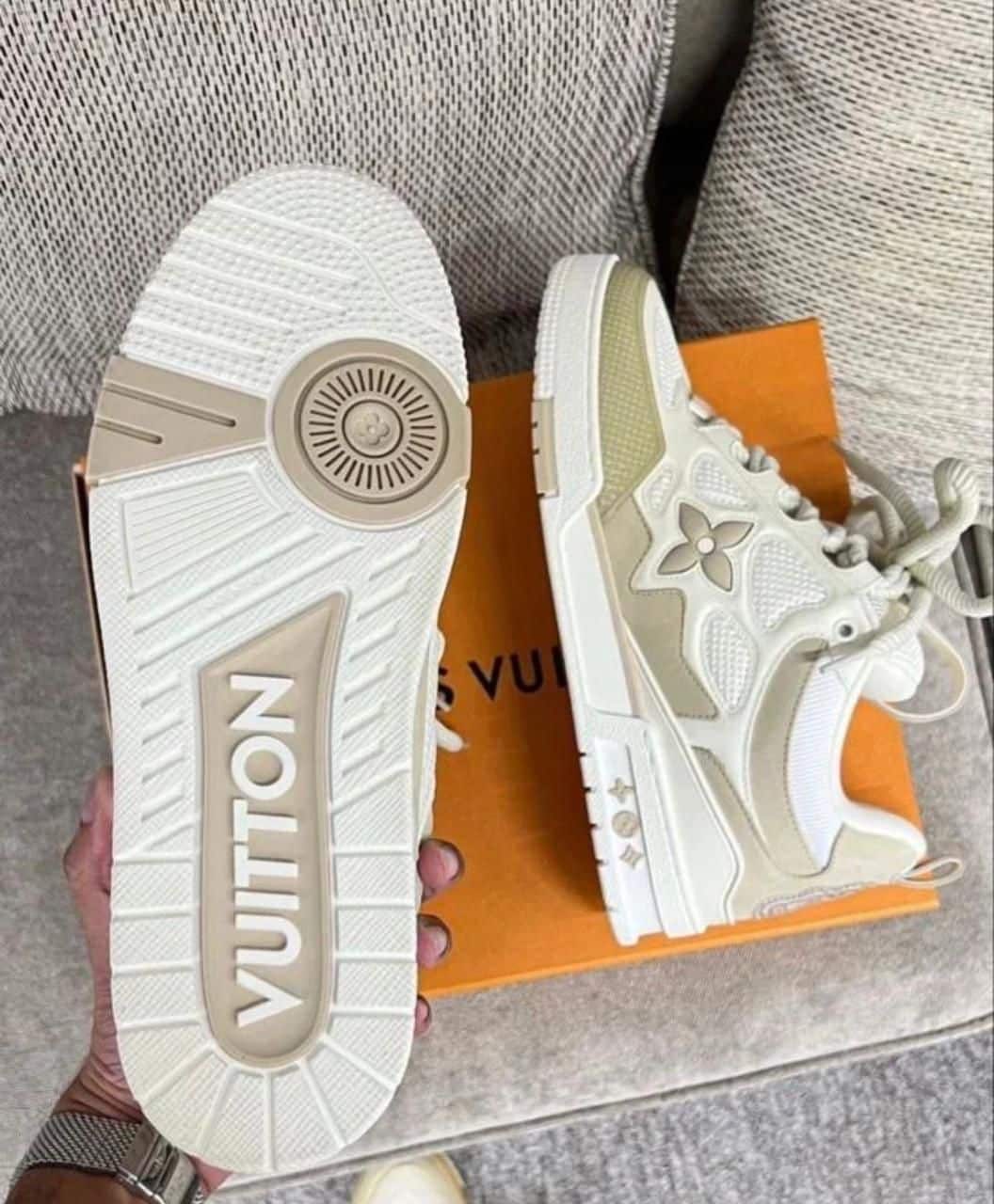 Branded Louis Vuitton Skate Cream Sneakers