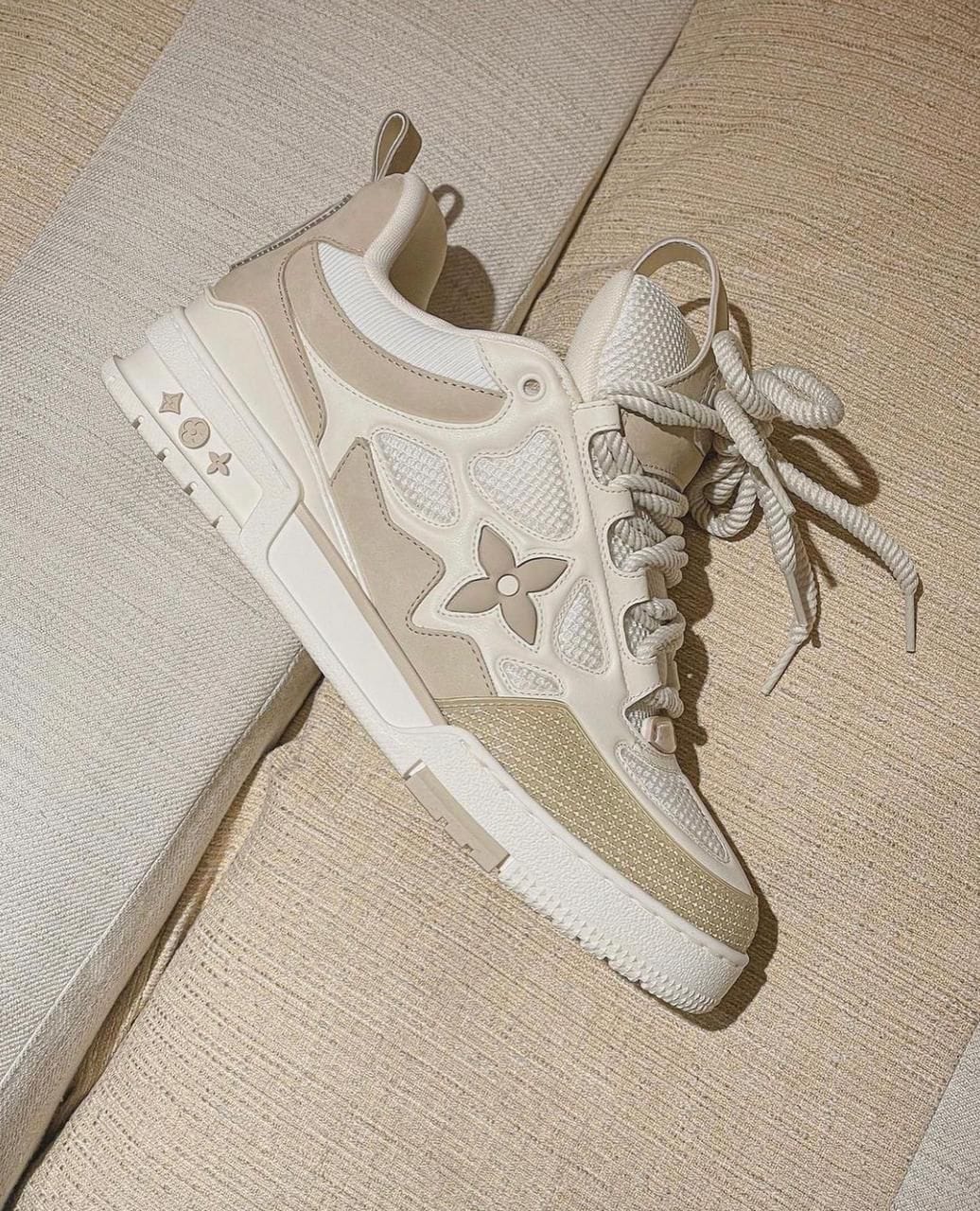 Branded Louis Vuitton Skate Cream Sneakers