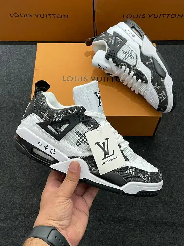 Branded Retro 4 Louis Vuitton Black Sneakers
