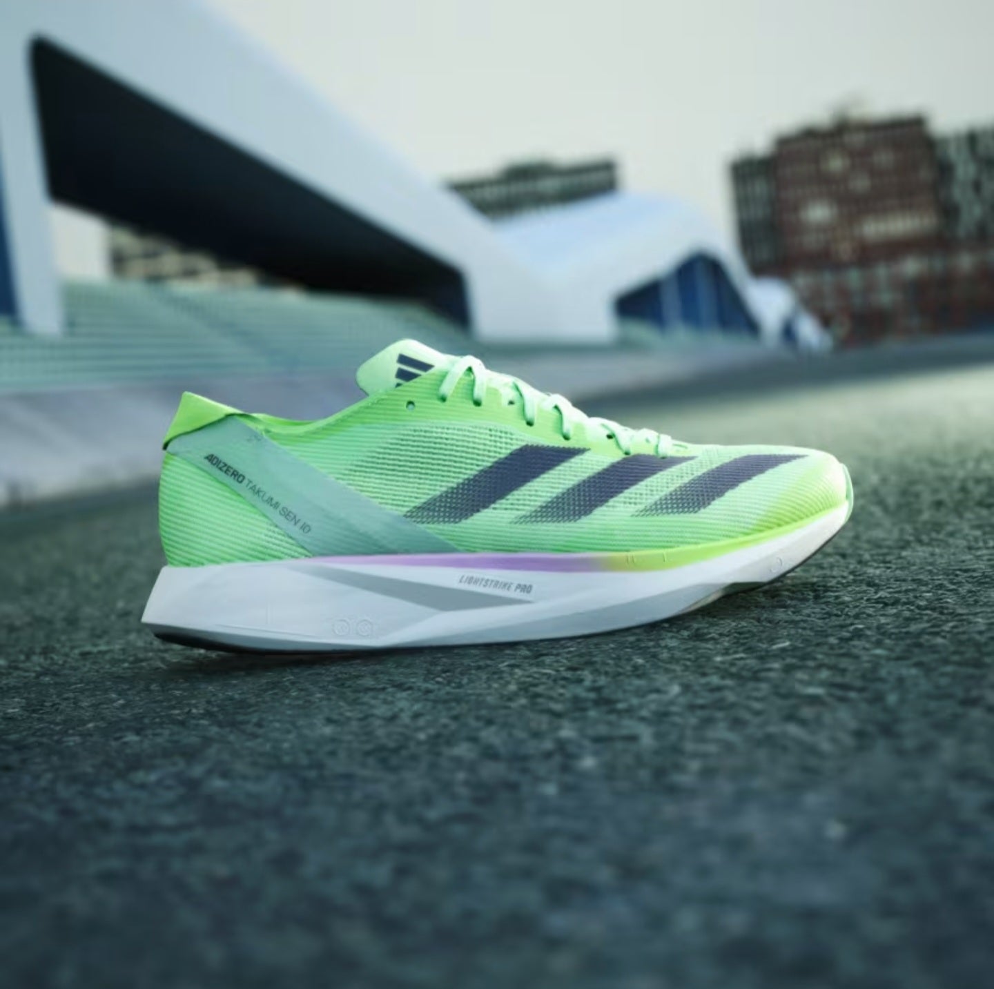 Adidas Adizero Takumi Sen 10 Lime Green Running Shoes