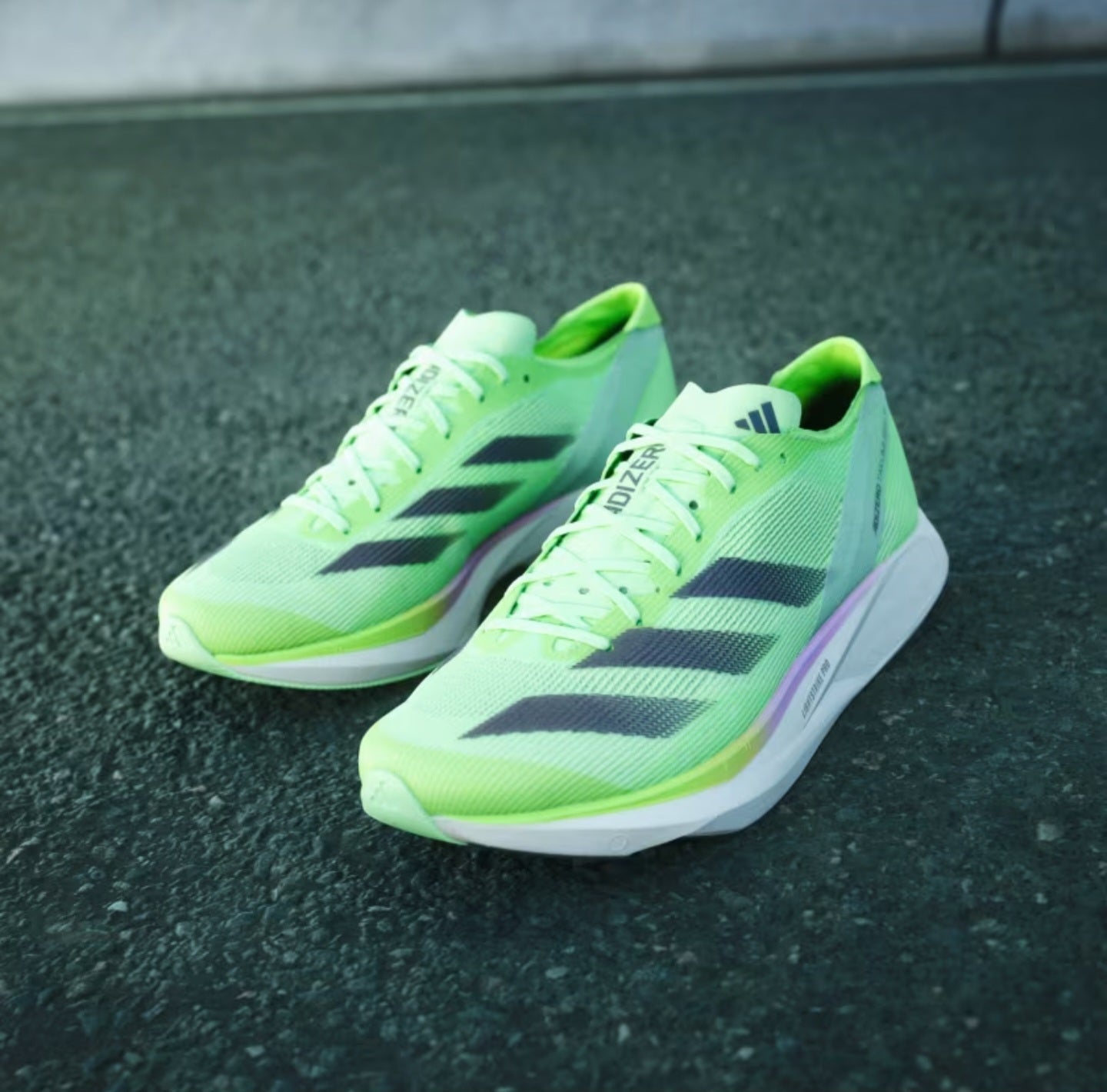 Adidas Adizero Takumi Sen 10 Lime Green Running Shoes