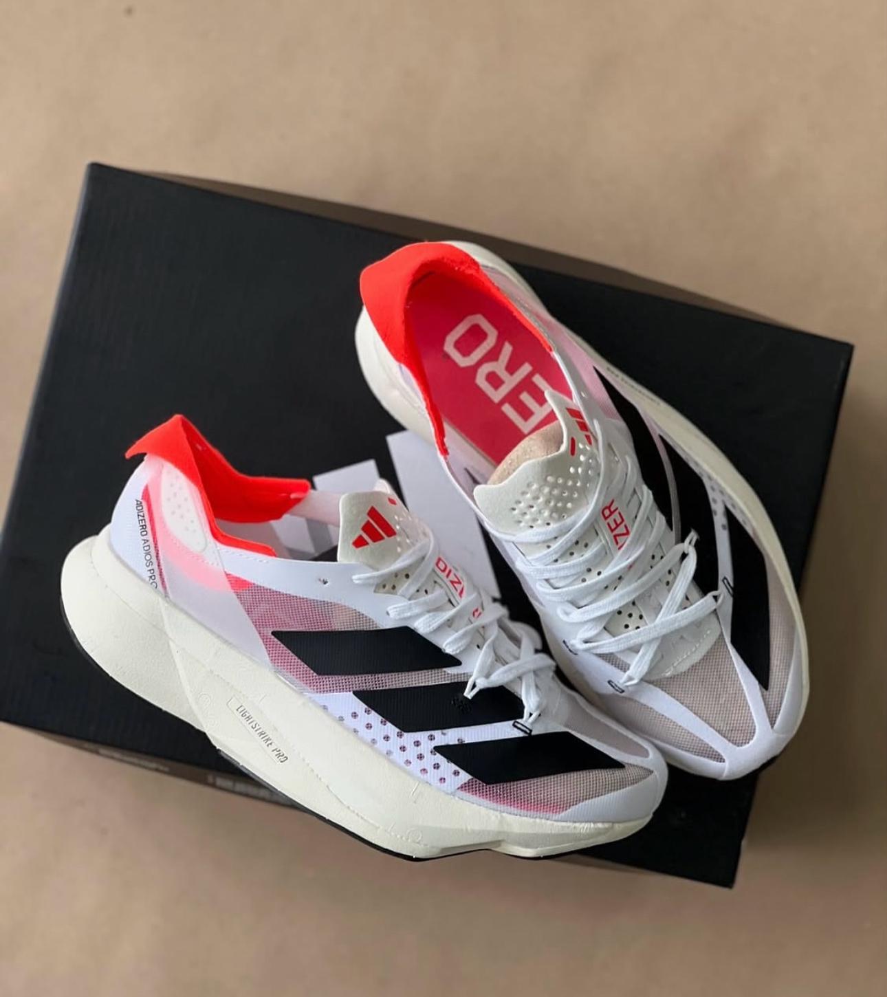 Adidas Adizero Pro 3 White Running Shoes