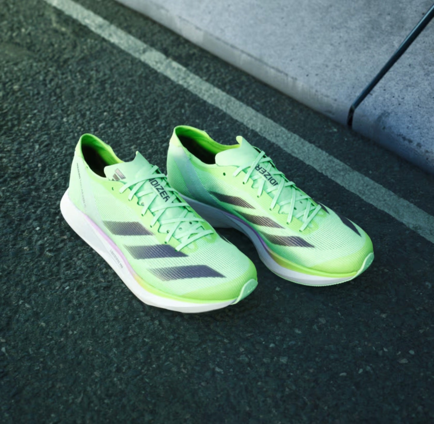 Adidas Adizero Takumi Sen 10 Lime Green Running Shoes