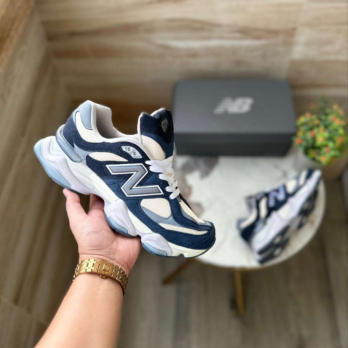 New Balance 9060 Natural Indigo Sneakers