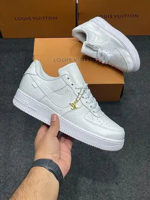 Branded Louis Vuitton Airforce 1 White Sneakers