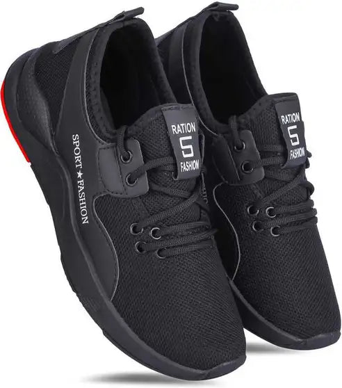 Shozon Black Running Shoes For Men
