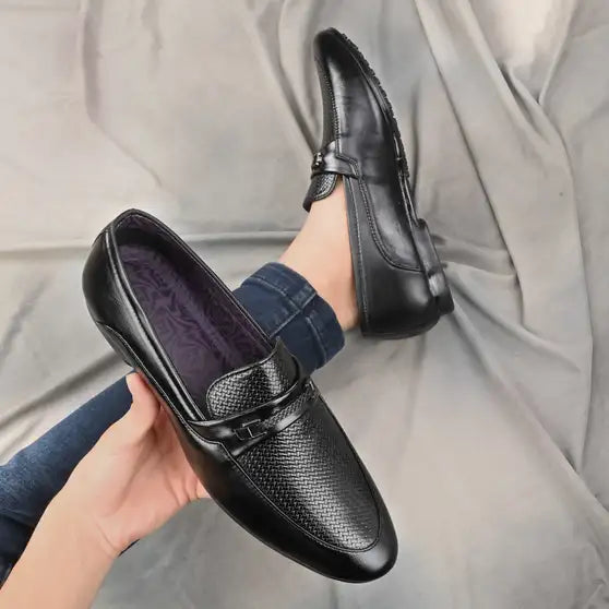 Shozon Corporate Casual Loafers For Men (Black)
