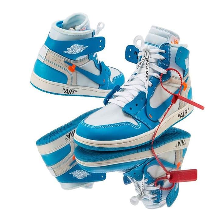 Branded Retro 1 Off-White Blue High UNC Sneakers