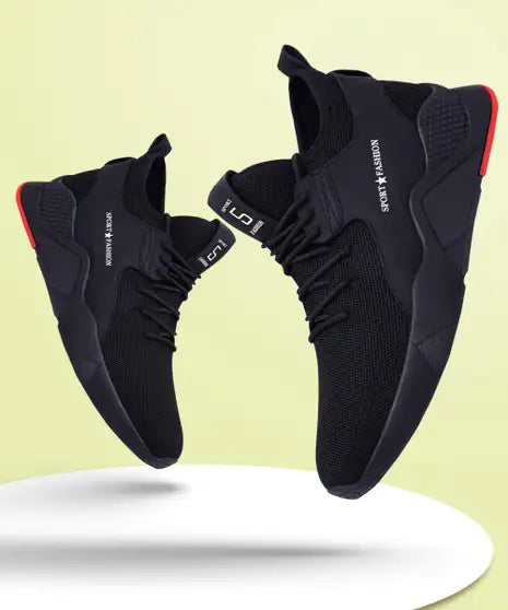 Shozon Black Running Shoes For Men