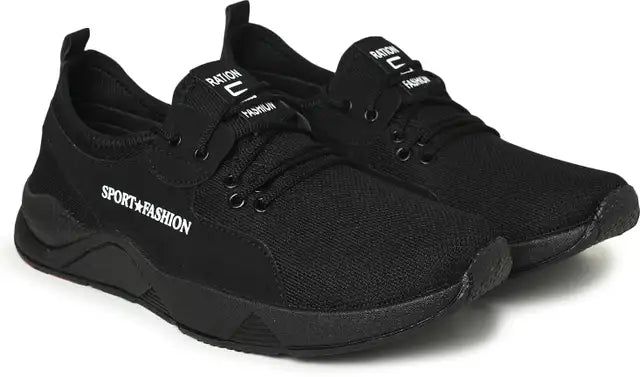 Shozon Black Running Shoes For Men