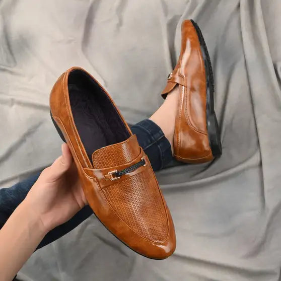 Shozon Corporate Casual Loafers For Men (Tan)