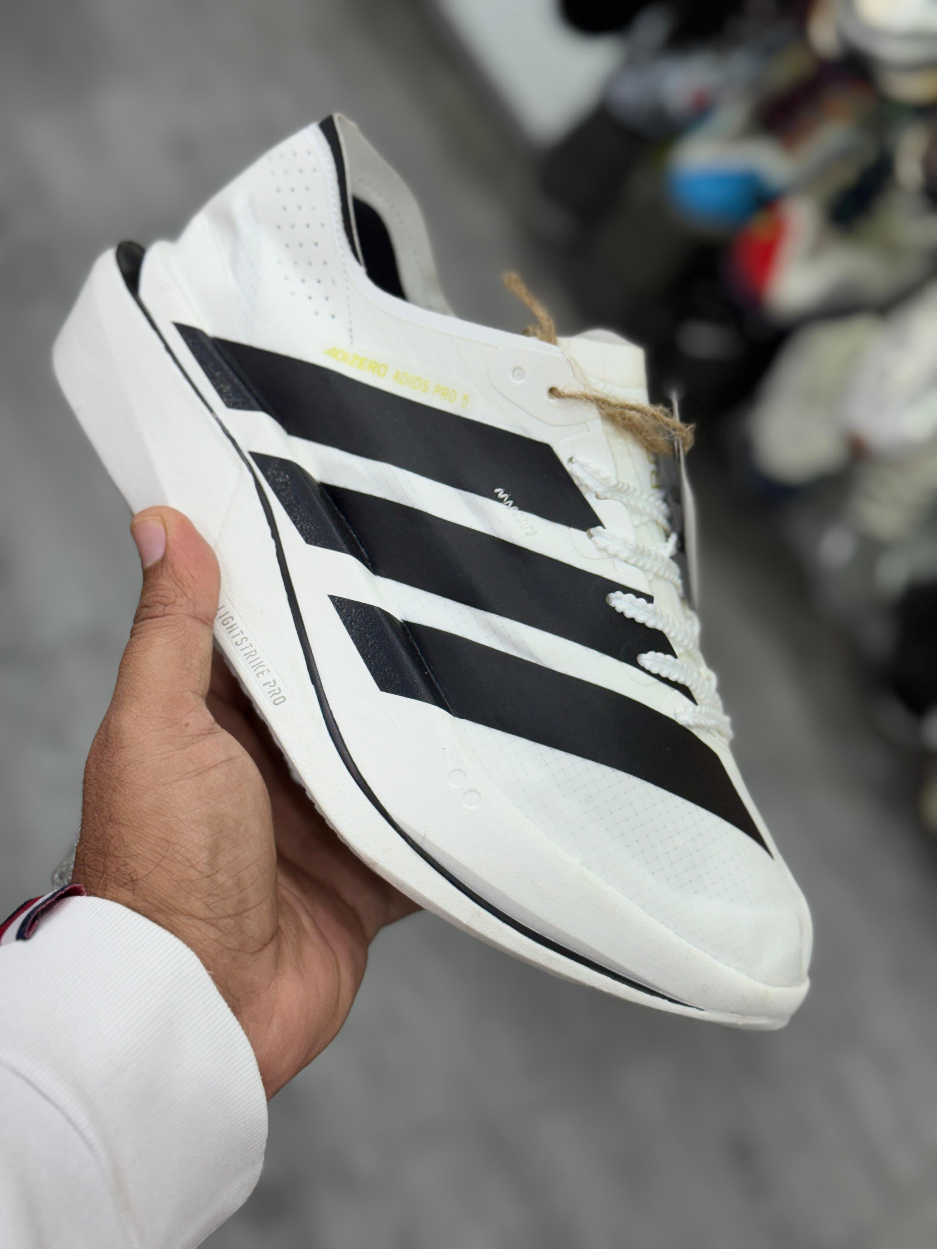 Adidas Adizero Pro 5 White Black Running Shoes