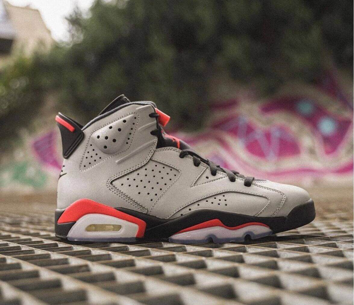 Branded Air Retro 6 Reflective Grey Sneakers