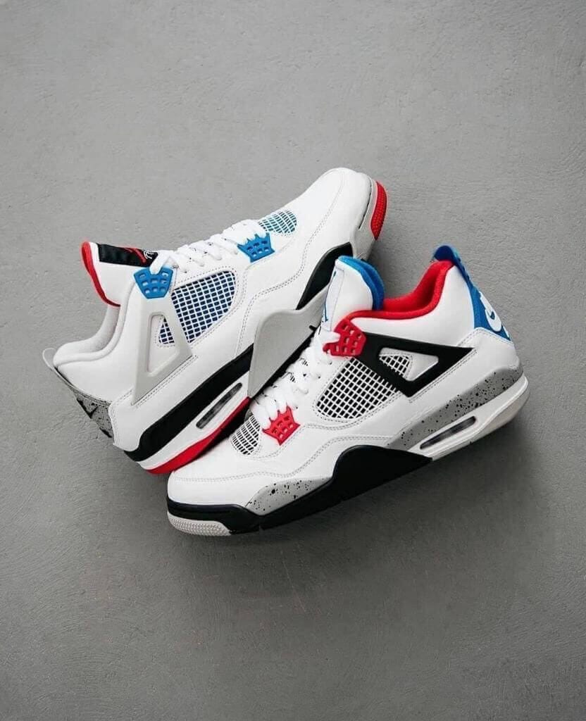 Branded Air Retro 4 White Black Sneakers