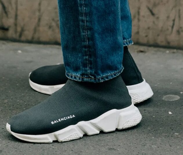 Branded Balenciaga Speed Black White Sneakers