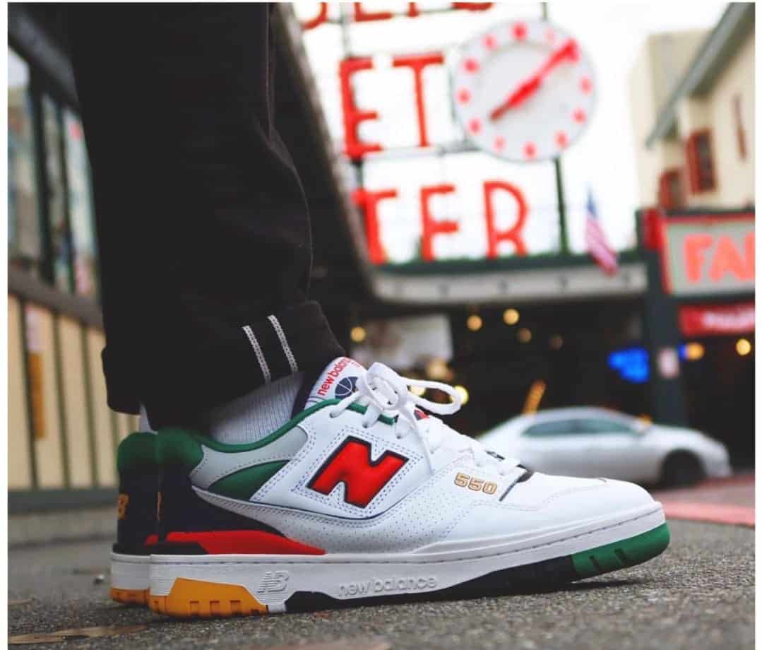 Branded NB 550 White Red Sneakers