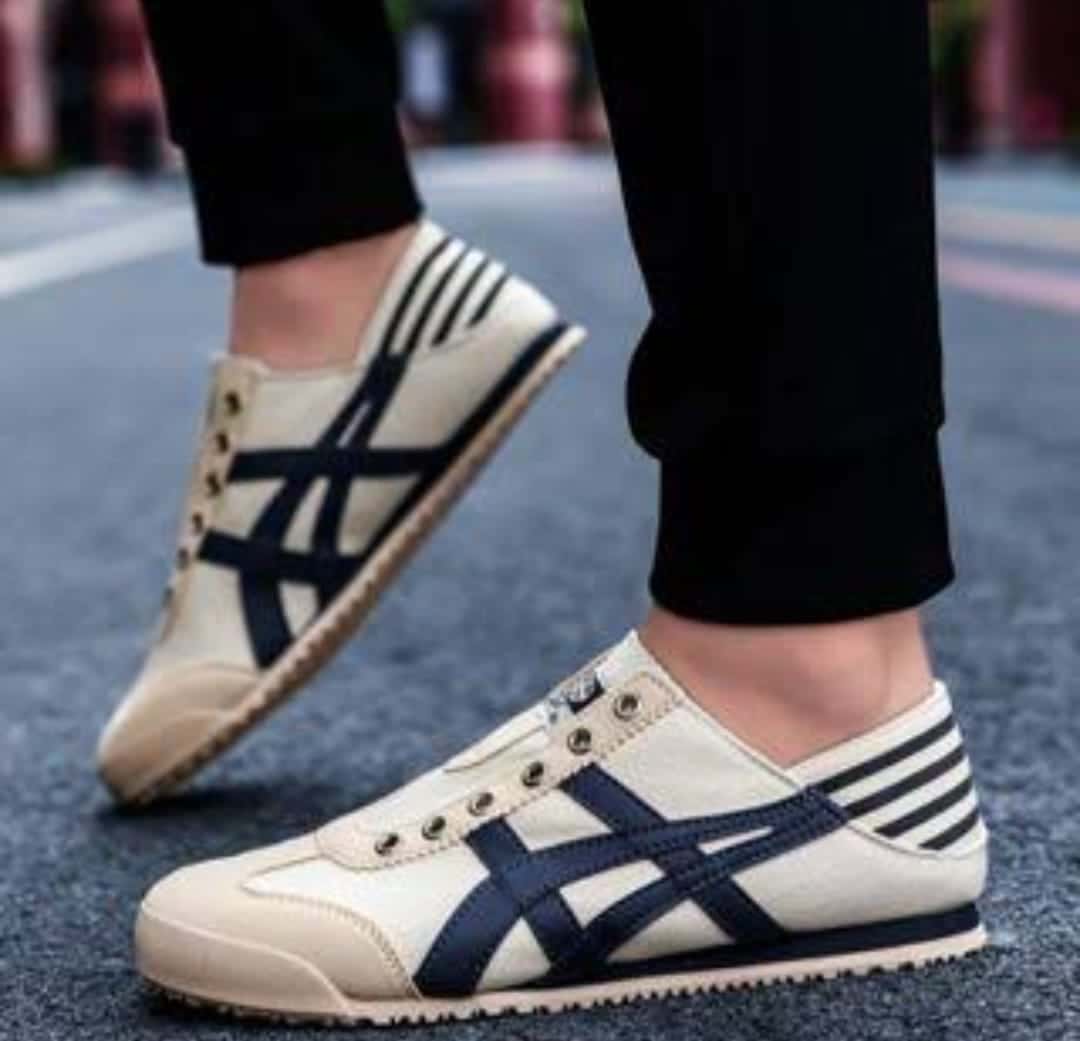 Branded Onitsuka Mexico 66 Cream Navy Sneakers