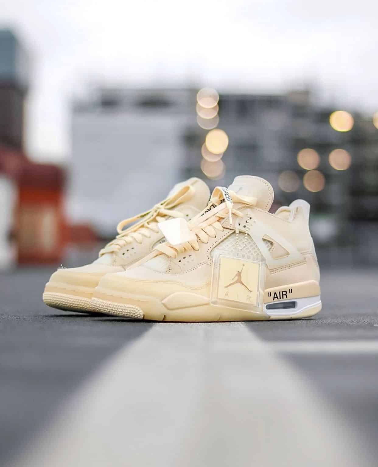 Branded Air Retro 4 Cream Sneakers