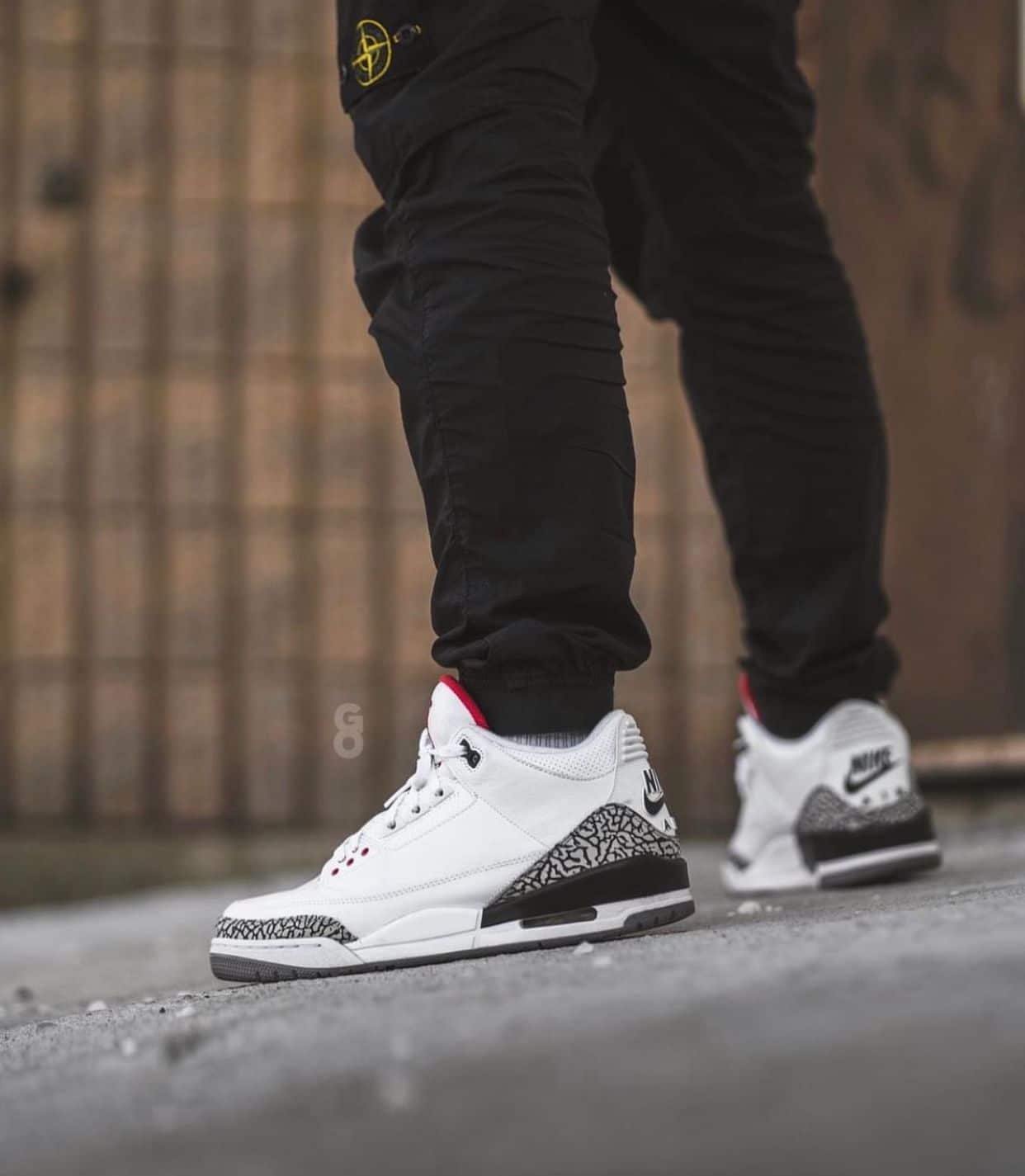 Branded Air Retro 3 White Grey Girls Sneakers