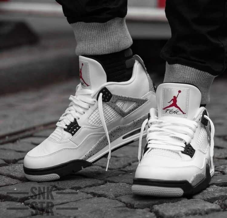 Branded Air Retro 4 White Girls Sneakers