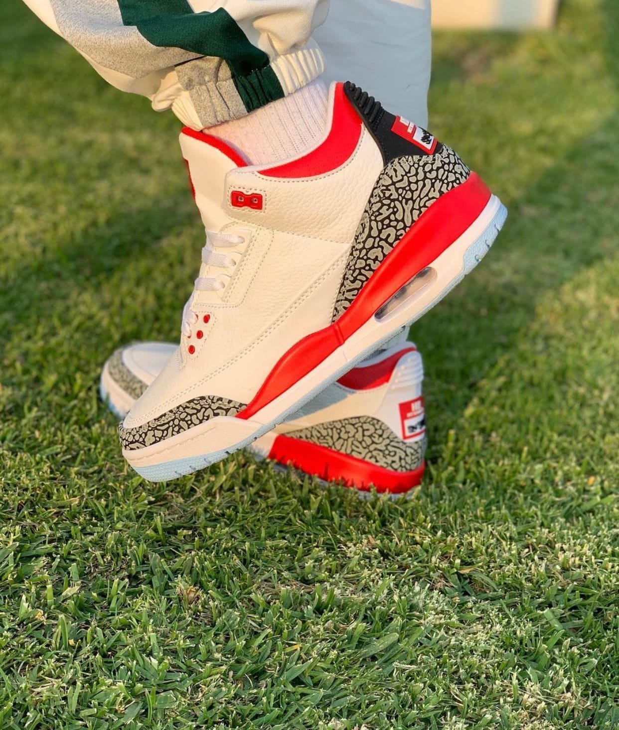 Branded Air Retro 3 White Red Sneakers