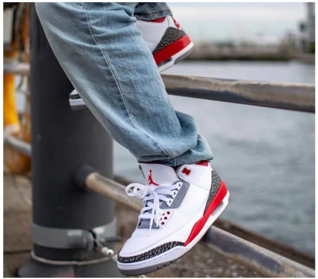 Branded Air Retro 3 Black Red Sneakers