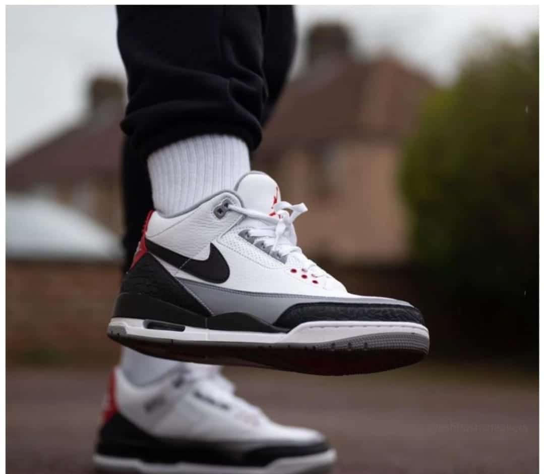 Branded Air Retro 3 Black Grey Sneakers