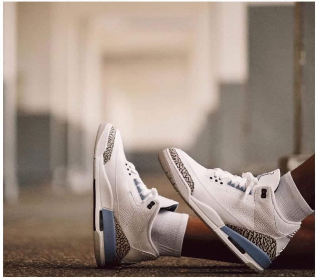 Branded Air Retro 3 Sky Sneakers