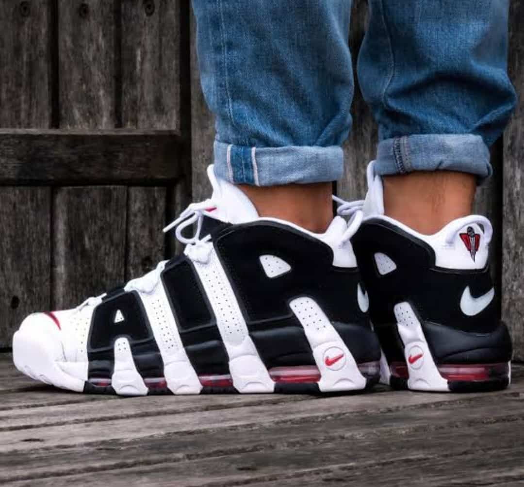 Branded Air More Uptempo Black White Sneakers