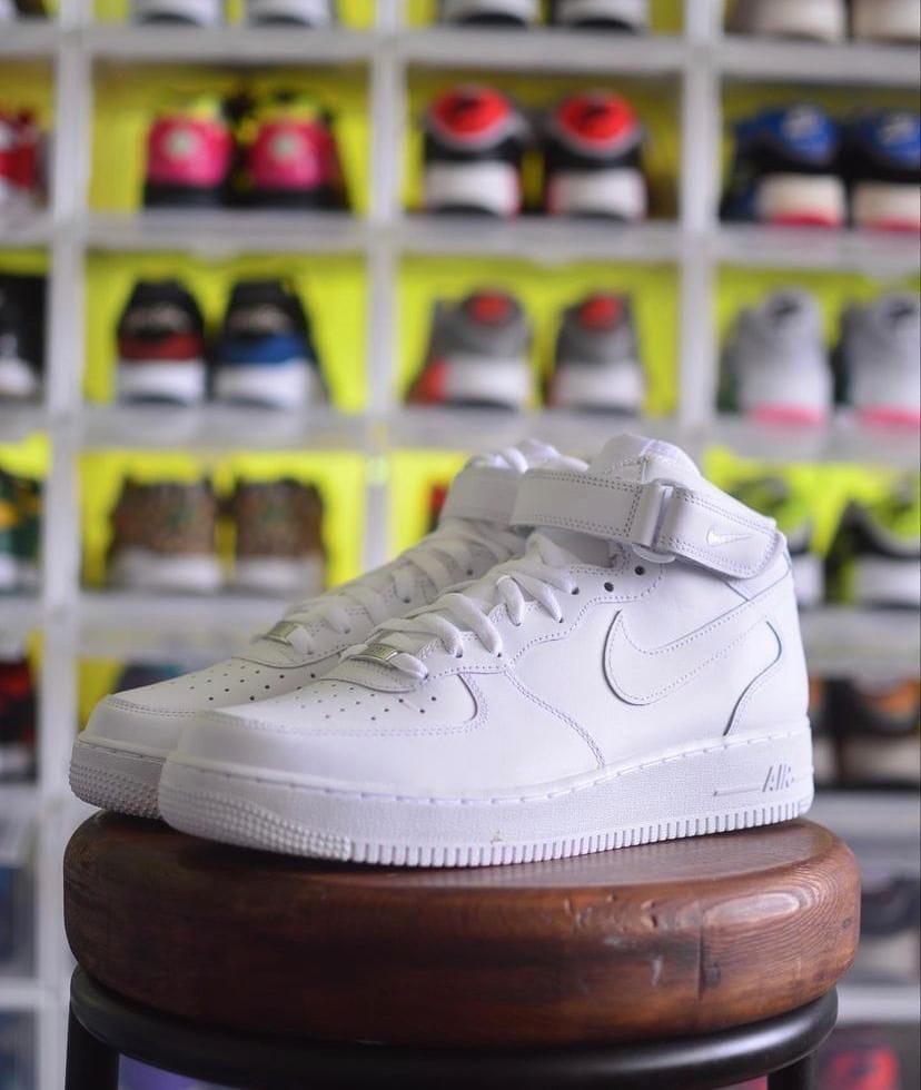 Branded Airforce 1 White Long Sneakers