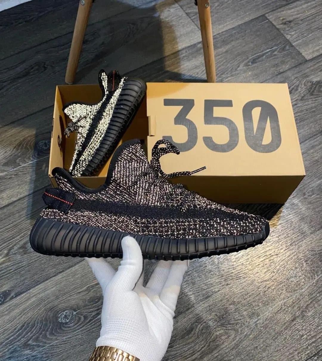 Branded Yeezy Boost 350 V2 Black Reflective Full Sneakers