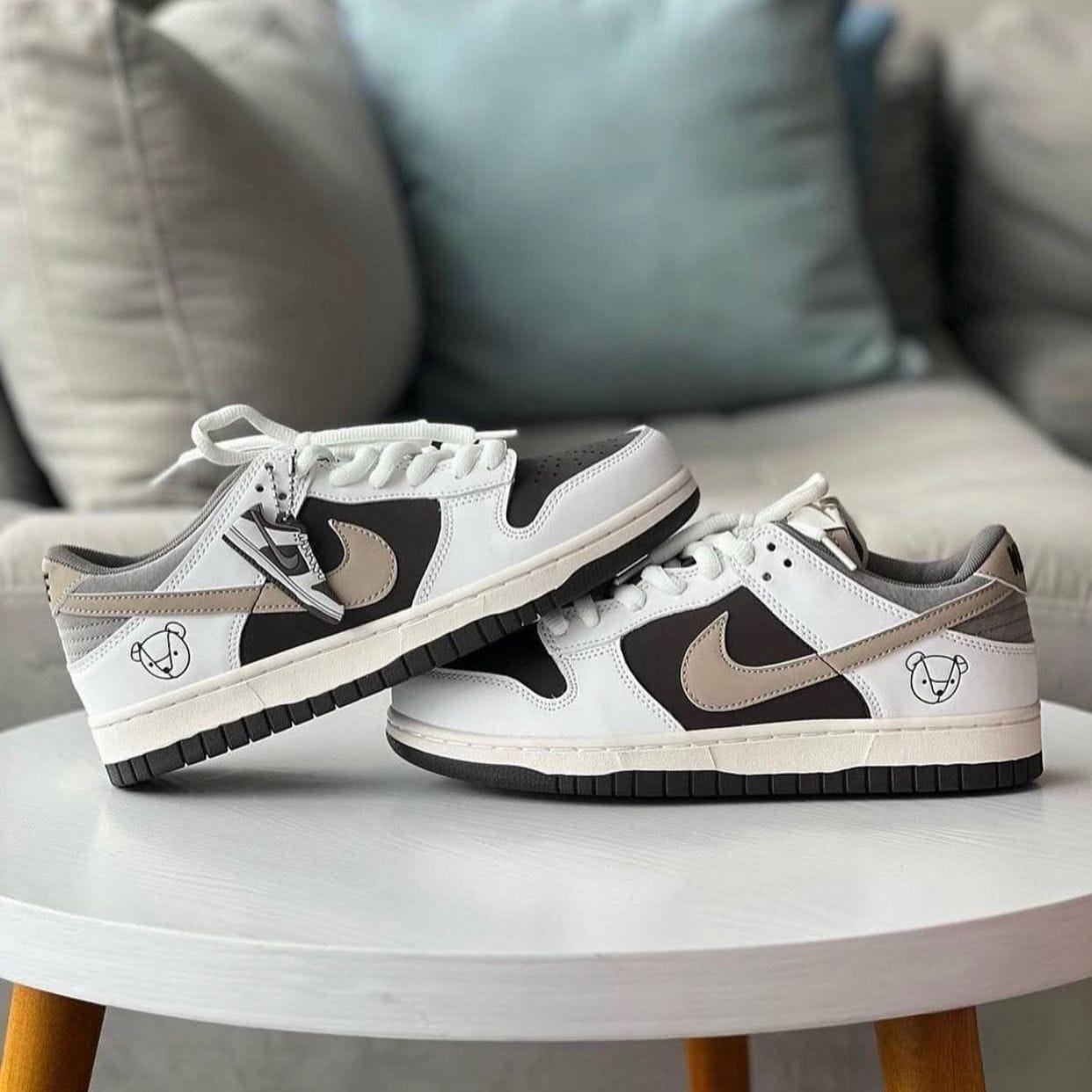 Branded SB Dunk Grey Panda Low Sneakers