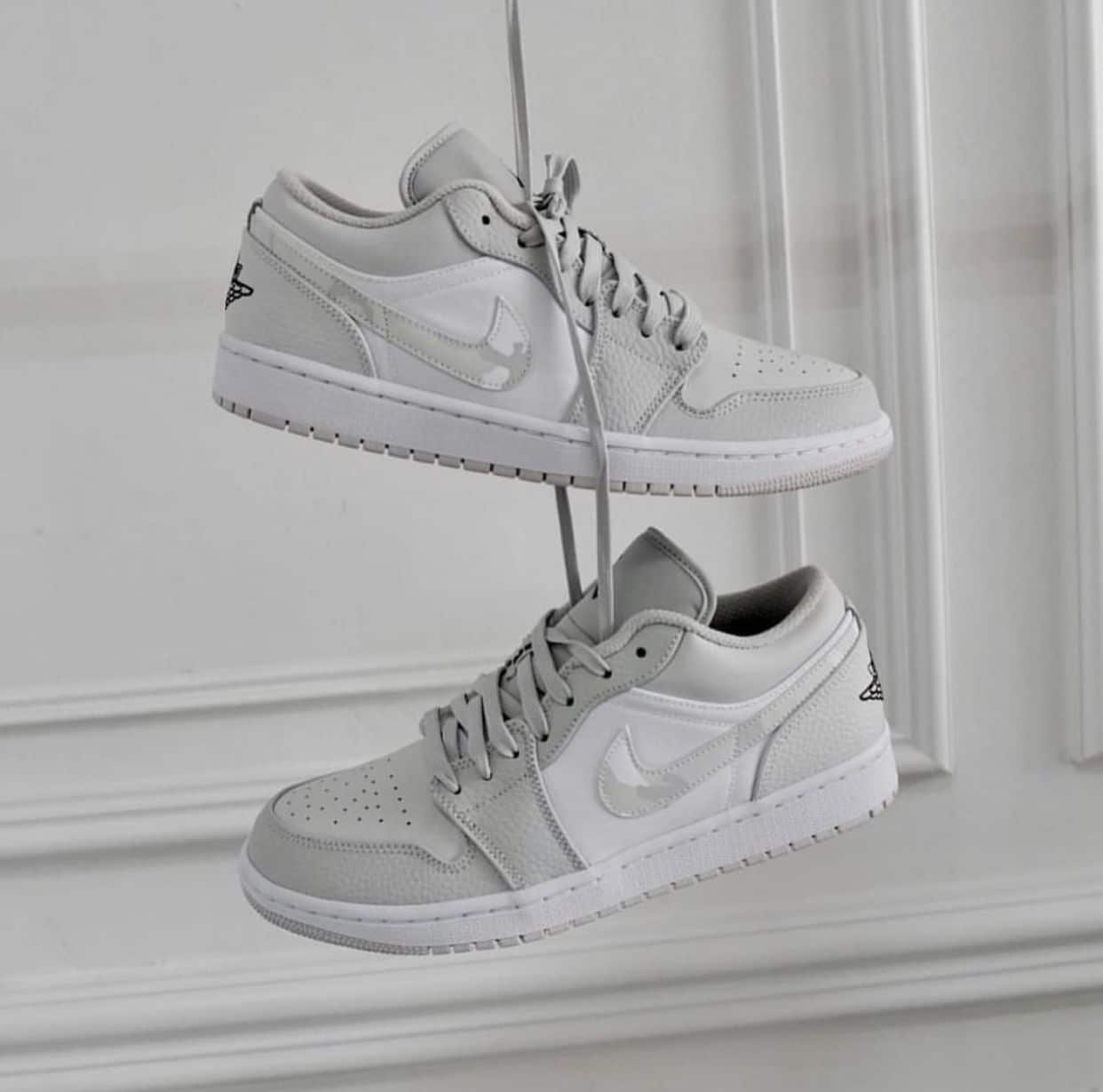 Branded Air 1 White Camo Low Sneakers