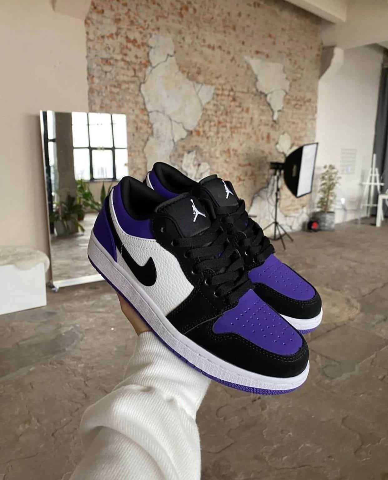 Branded Air 1 Court Purple Low Sneakers