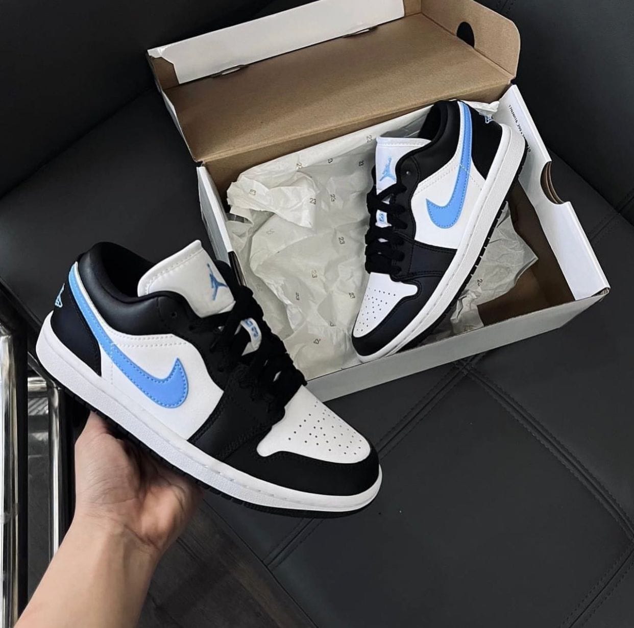 Branded Air 1 Black University Low Sneakers