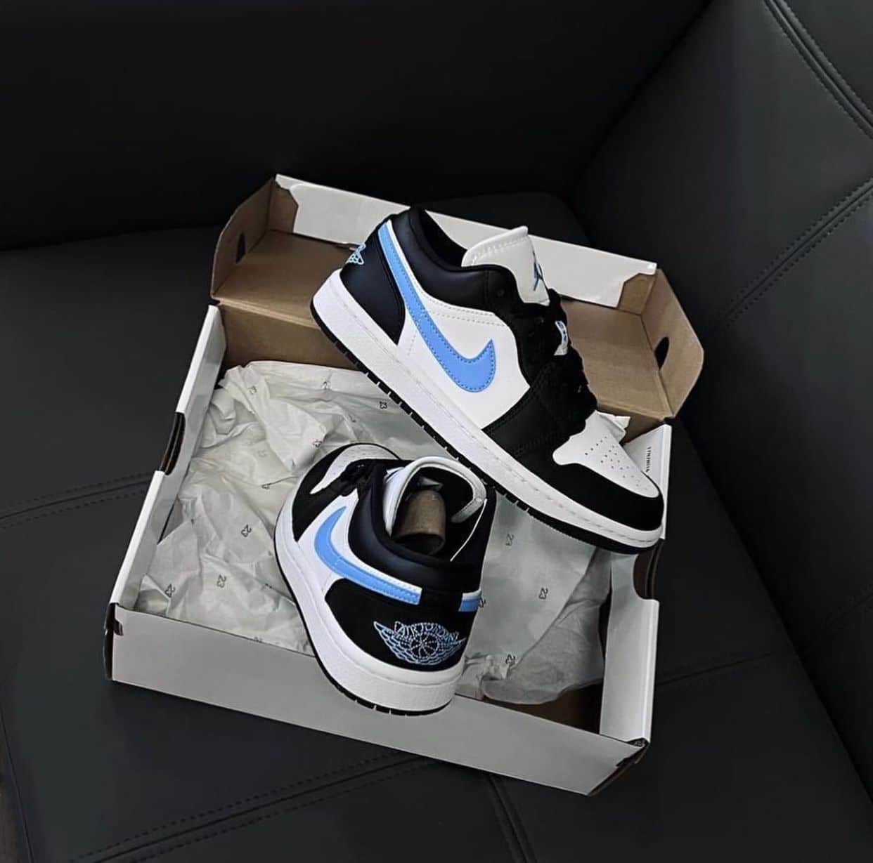Branded Air 1 Black University Low Sneakers