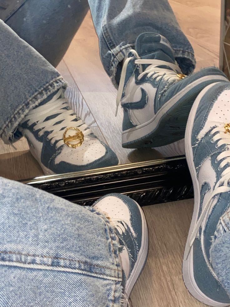 Branded Air 1 Denim Low Sneakers