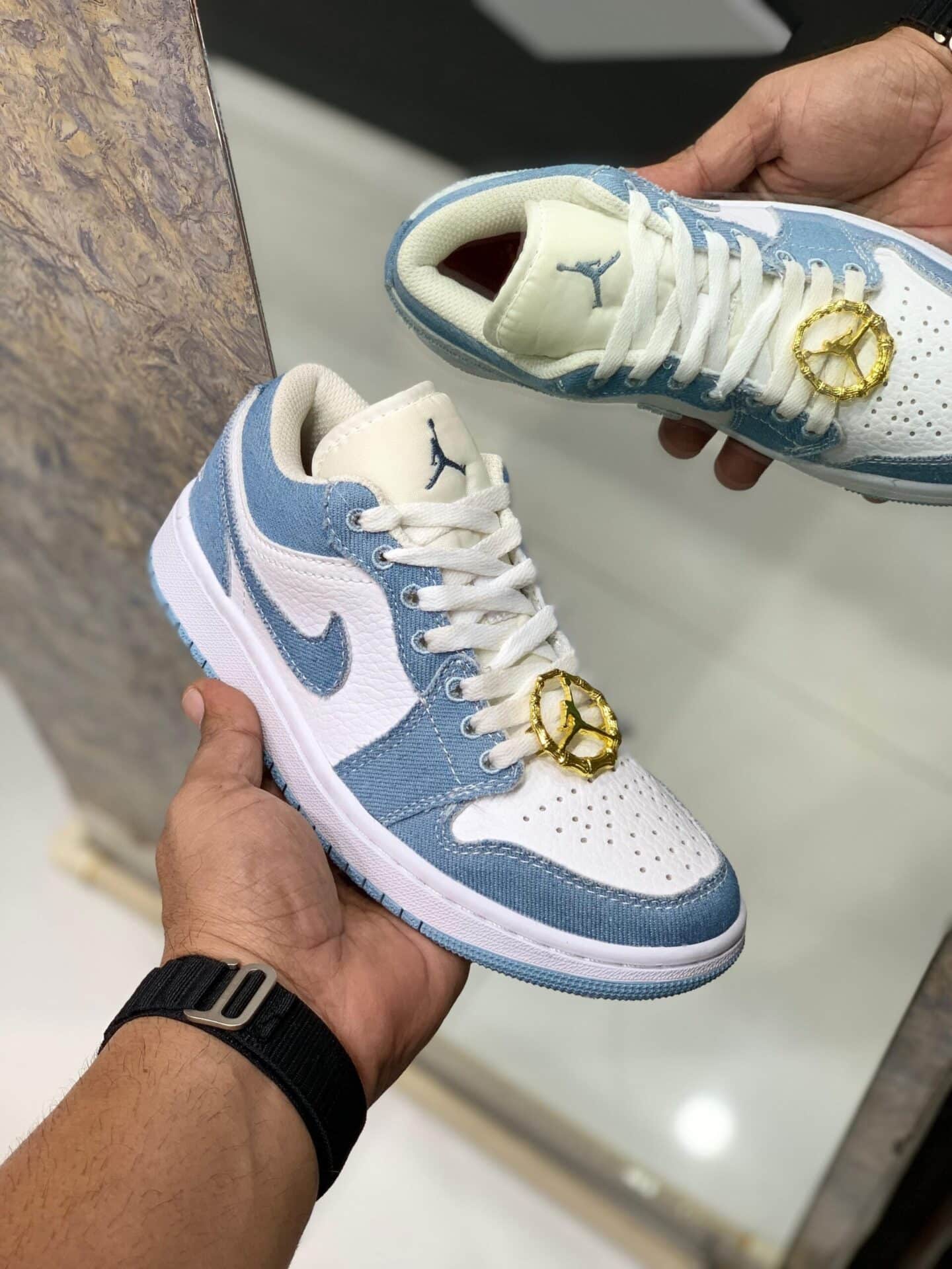 Branded Air 1 Denim Low Sneakers