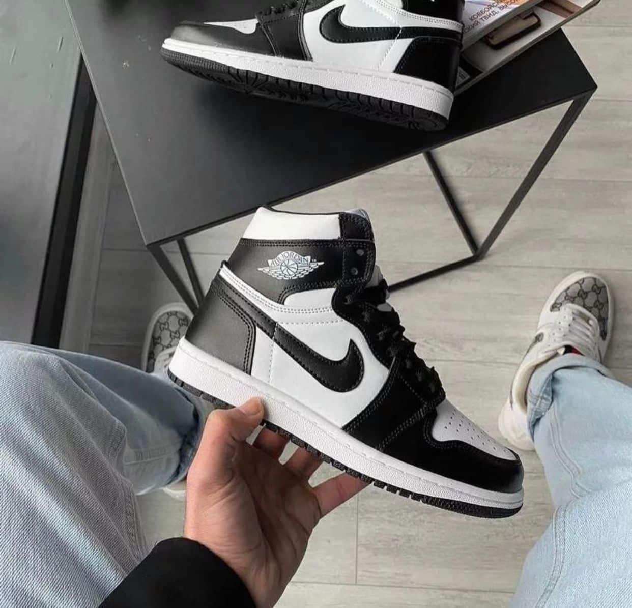 Branded Air 1 Panda Long Sneakers