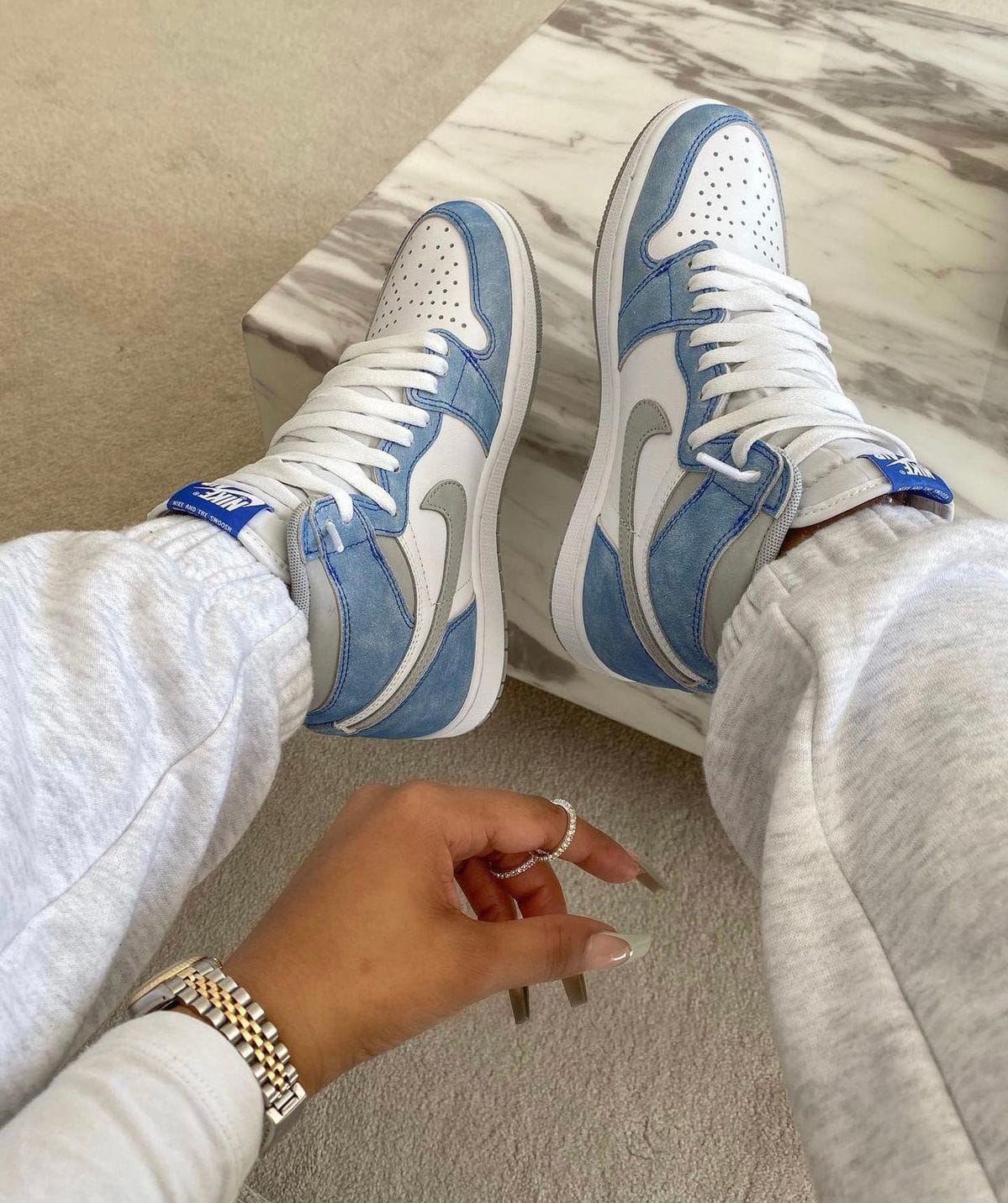 Branded Air 1 Hyper Royal Long Sneakers