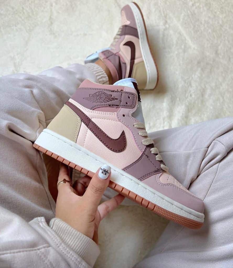 Branded Air 1 Tan Red Long Sneakers