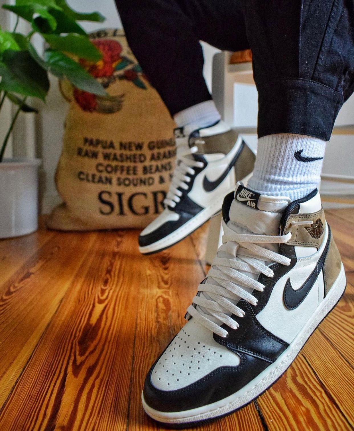 Branded Air 1 Mocha Long Sneakers